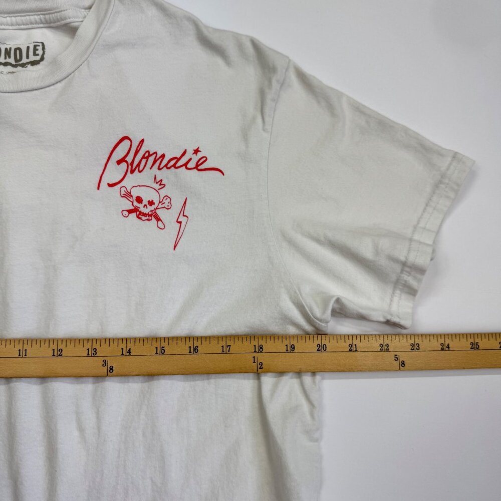 Blonde T Shirt Double Sided Size Small White Red Crew Neck Short Sleeve - Picture 4 of 8
